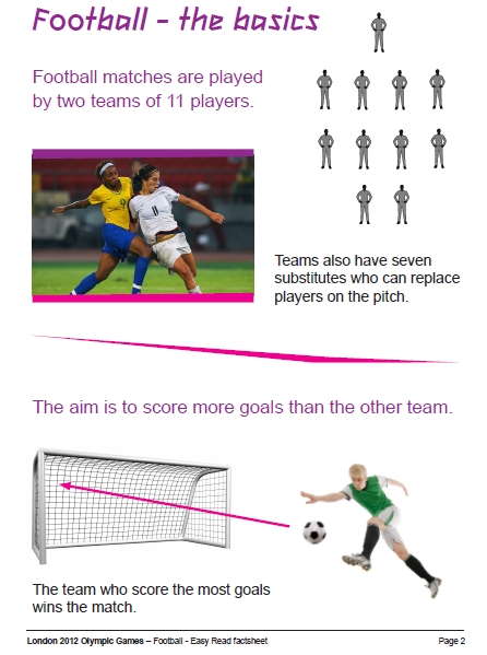 지적 및 학습 장애인을 위한 축구 설명자료 사례